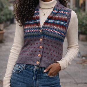 VTG Cozy Multicolor Knit Sweater Vest